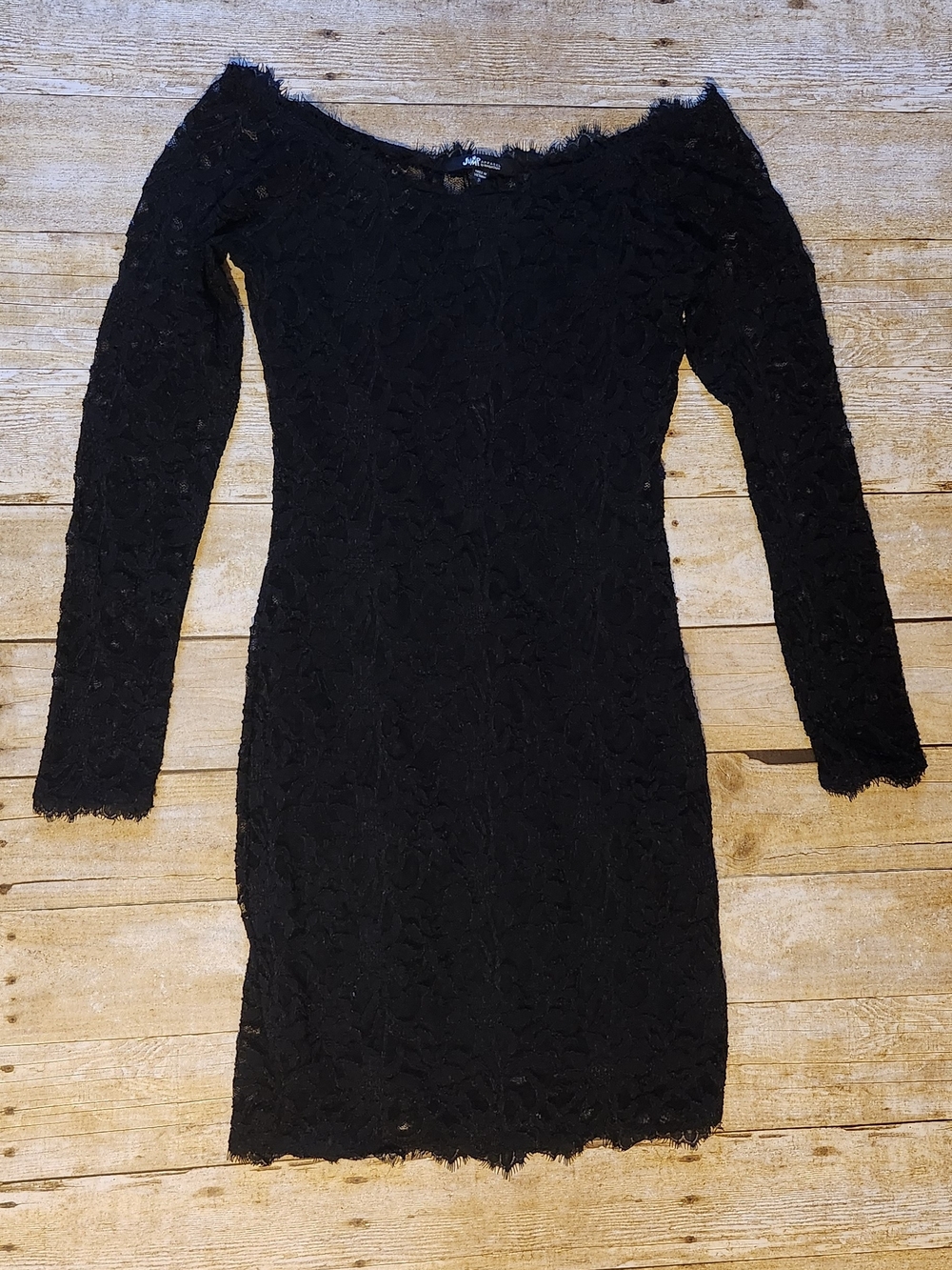 Jump Black Lace Long-Sleeve Bodycon Dress